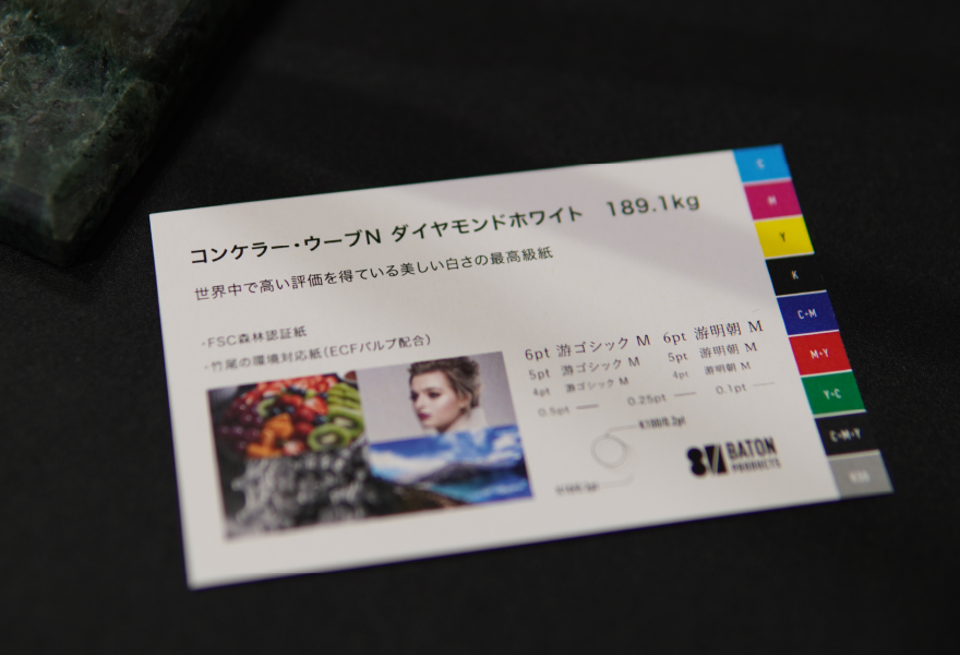 コンケラー・ウーブN ダイヤモンドホワイト紙の高級感が確認できる写真